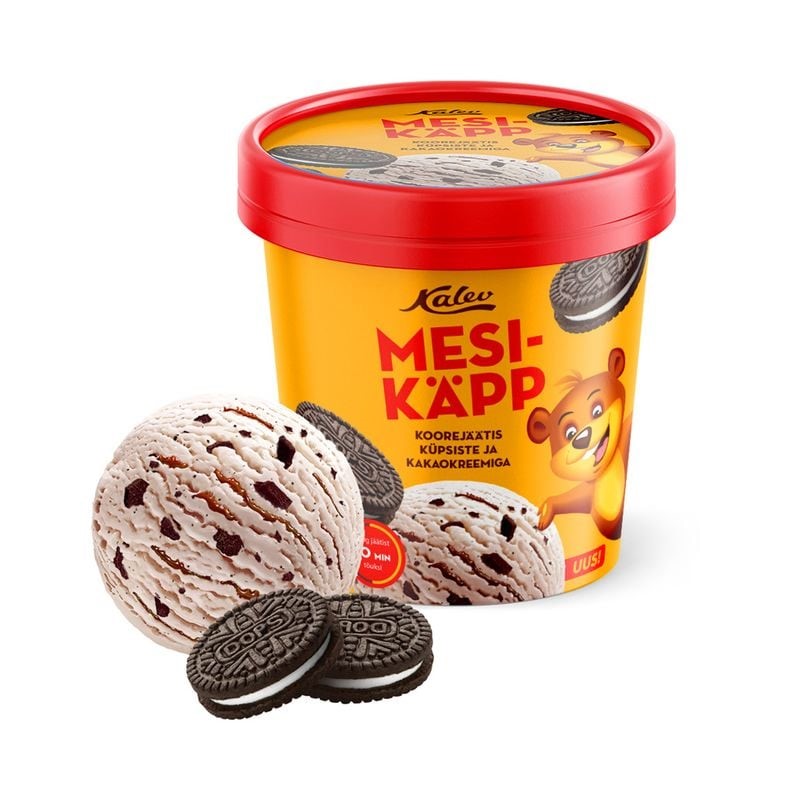 Koorejäätis küpsisetükkide ja kakaokreemiga, MESIKÄPP, 270 g